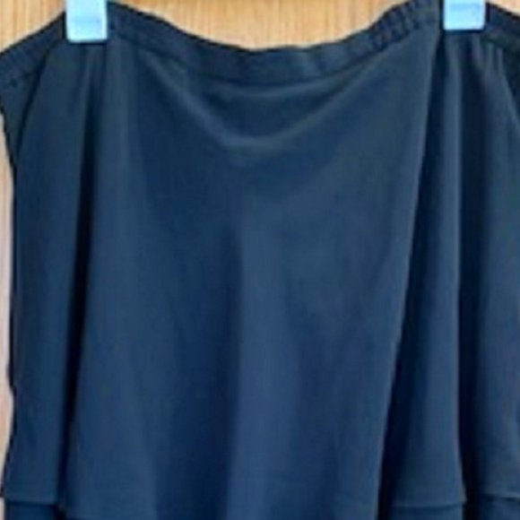 Women Focus by Shani Tiered Ruffle Layered Black Midi Skirt Sz: 20 - Picture 3 of 7